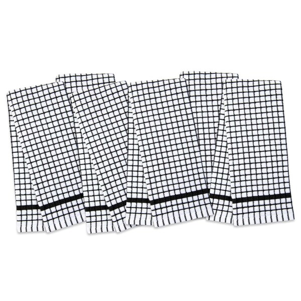 Monarch Brands Classic Checkered Kitchen Towels , Black, 6PK P-SC-CHK-KT-BLK - main